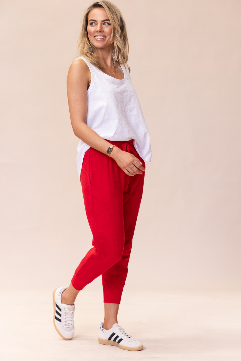 Portsea Pants 7/8 - Red