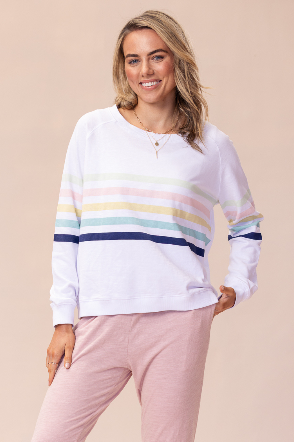 Forever oversized Sweater - Pastel Stripes