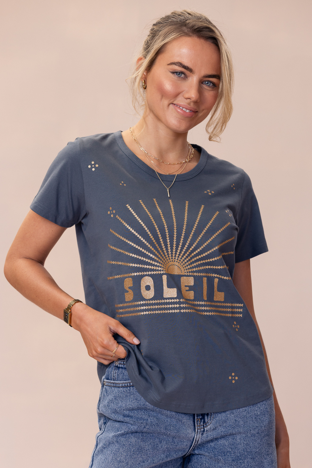 SOILEL T-Shirt 100% BCI Cotton - Charcoal