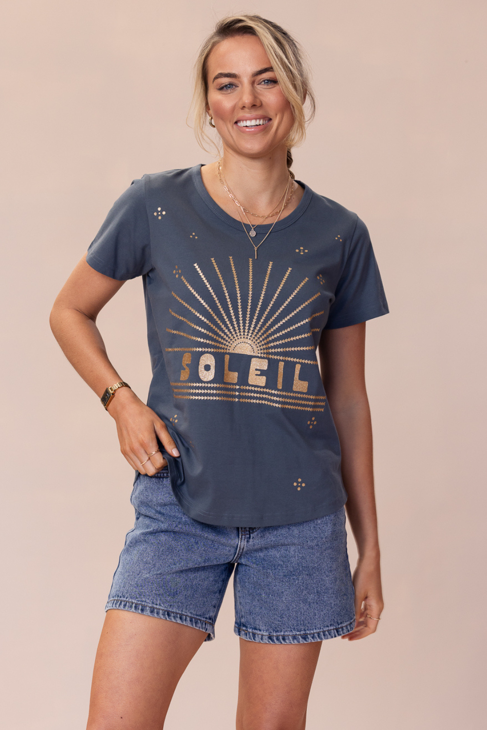 SOILEL T-Shirt 100% BCI Cotton - Charcoal