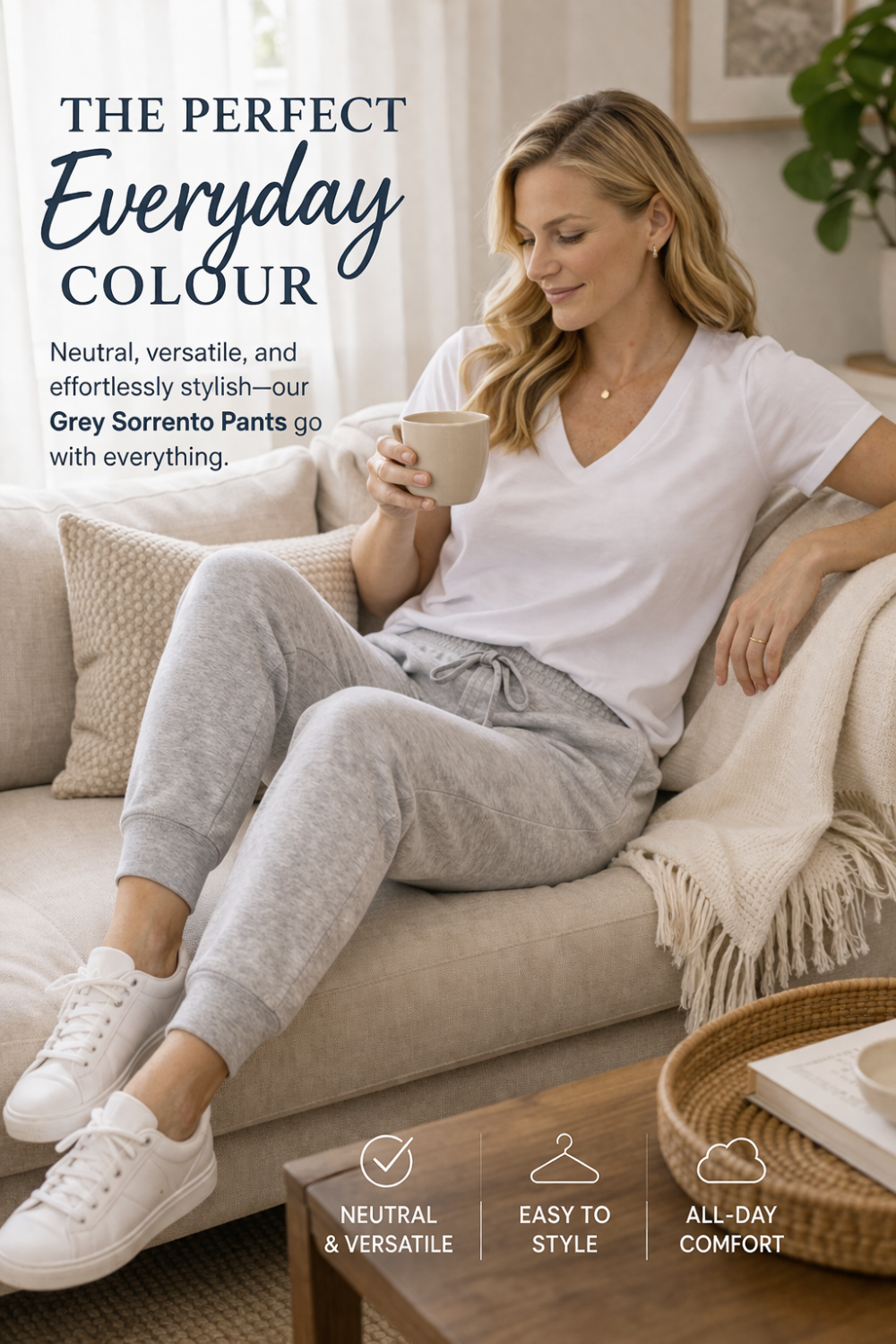 Sorrento Pants - Grey Marle