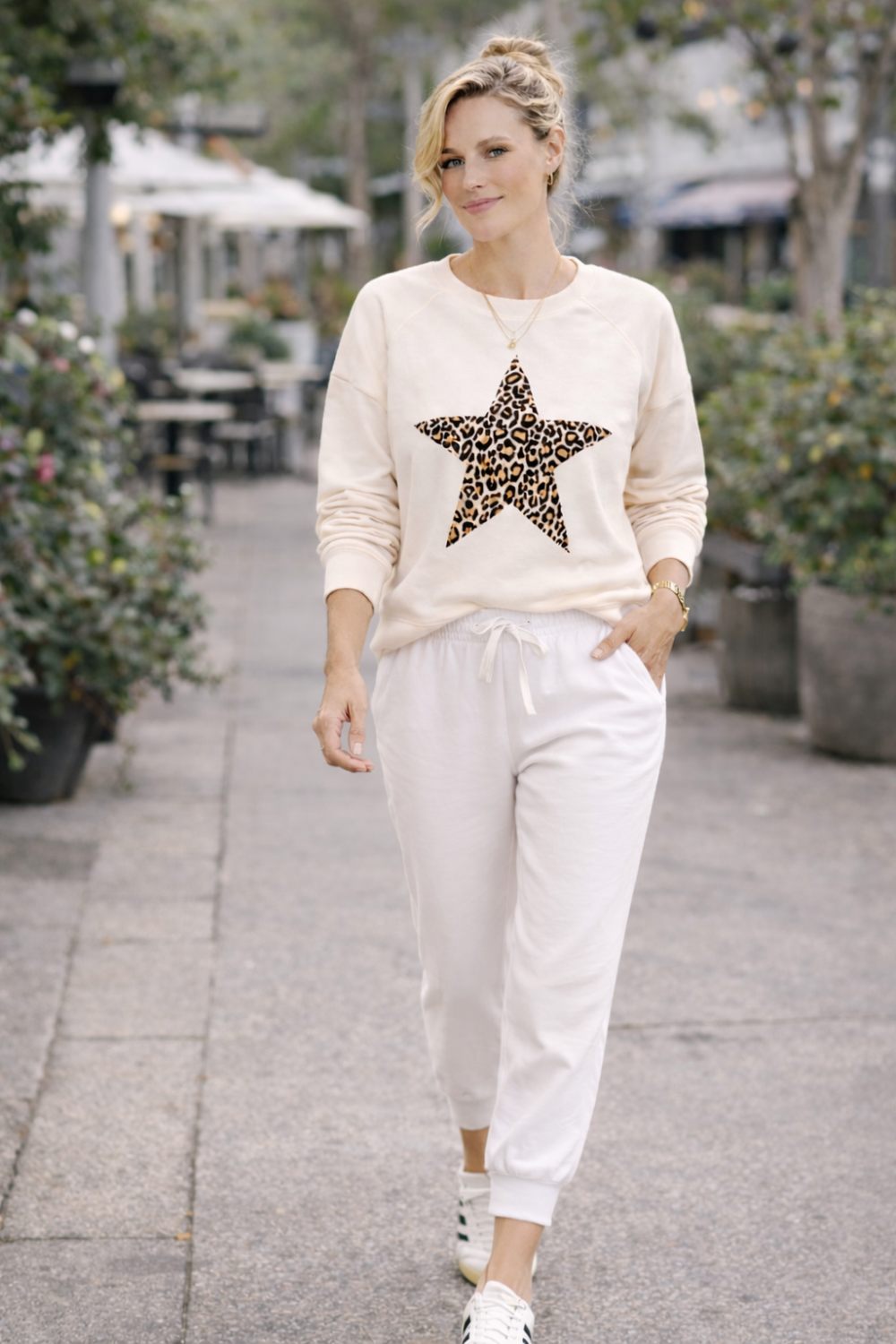 FREEDOM SWEATER - ECRU - LEOPARD STAR
