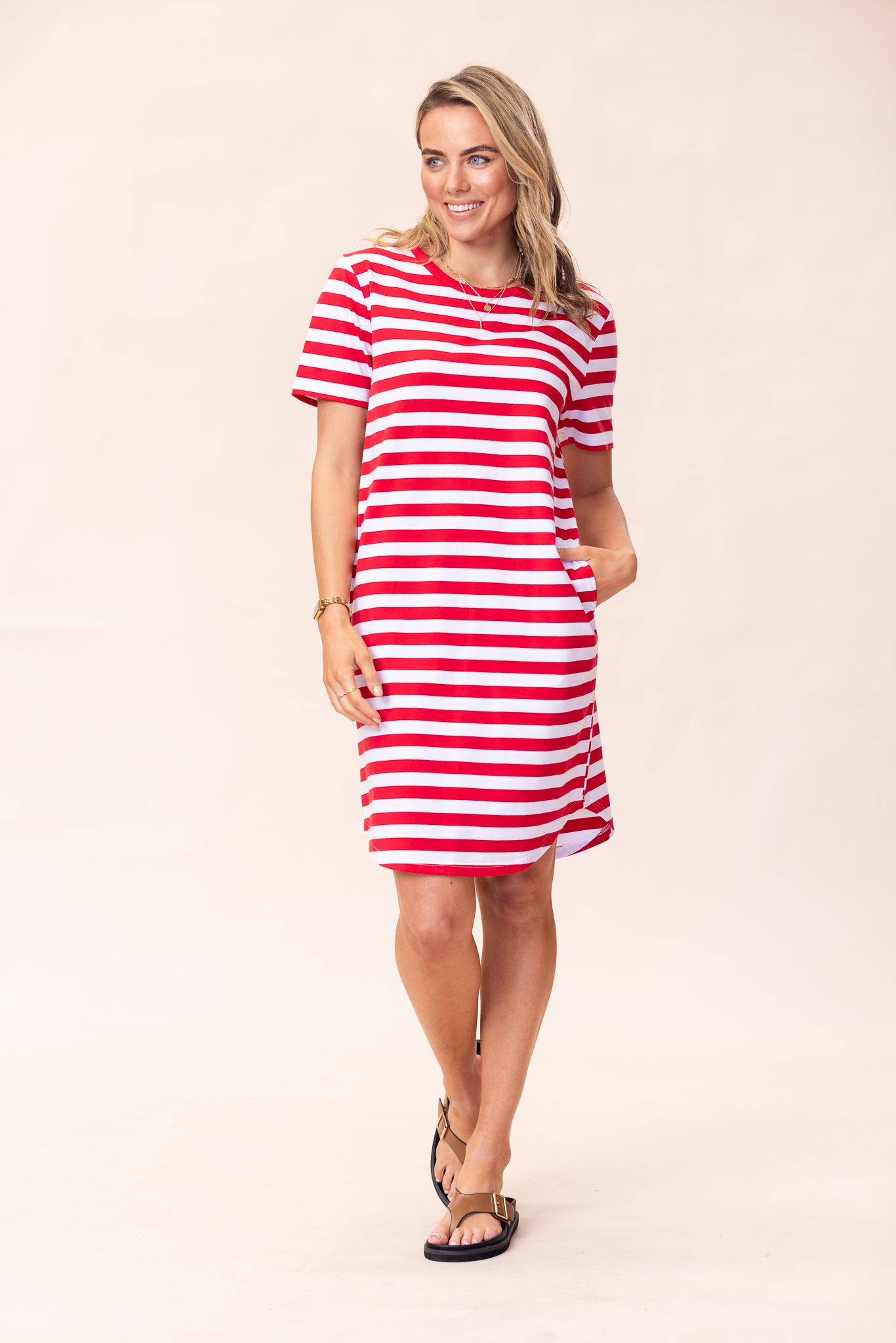 Vacay Dress - Red/White