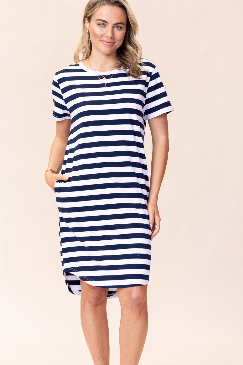 Vacay Dress - Navy/White