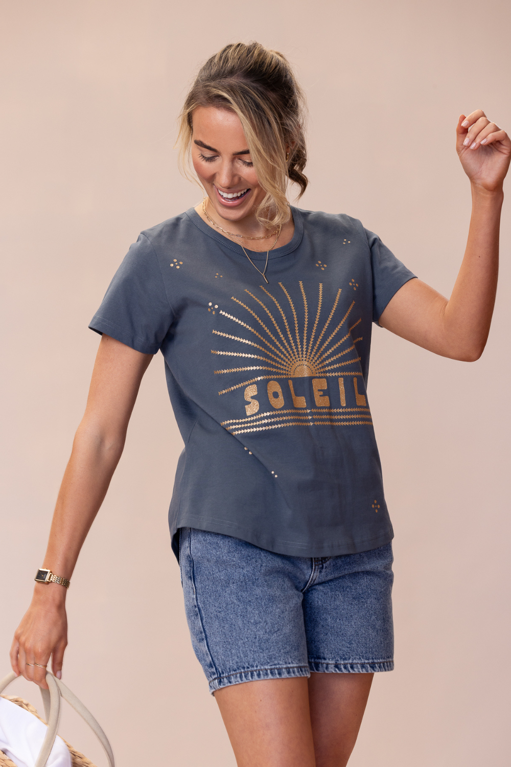 SOILEL T-Shirt 100% BCI Cotton - Charcoal