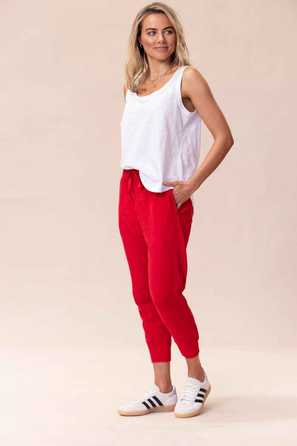 Portsea Pants 7/8  - Red