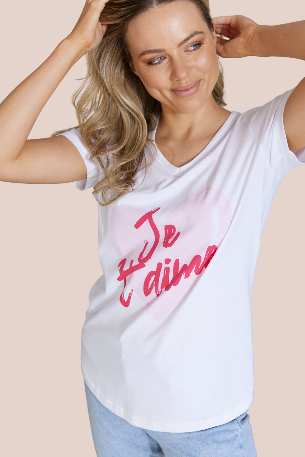 Je T'aime T-Shirt 100% BCI Cotton - White
