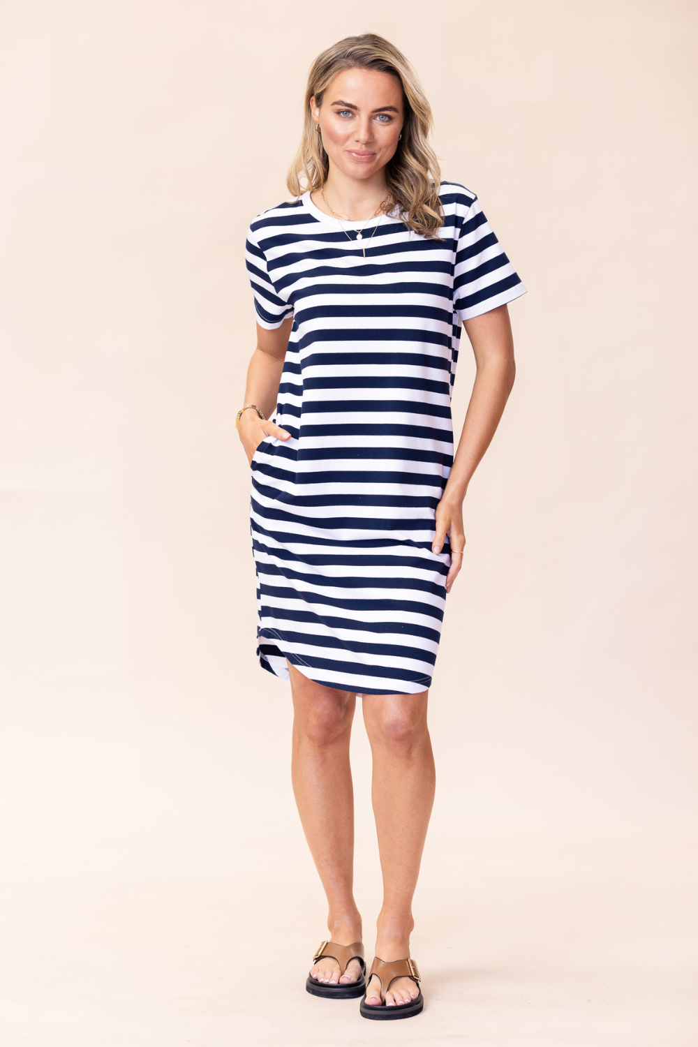 Vacay Dress - Navy/White