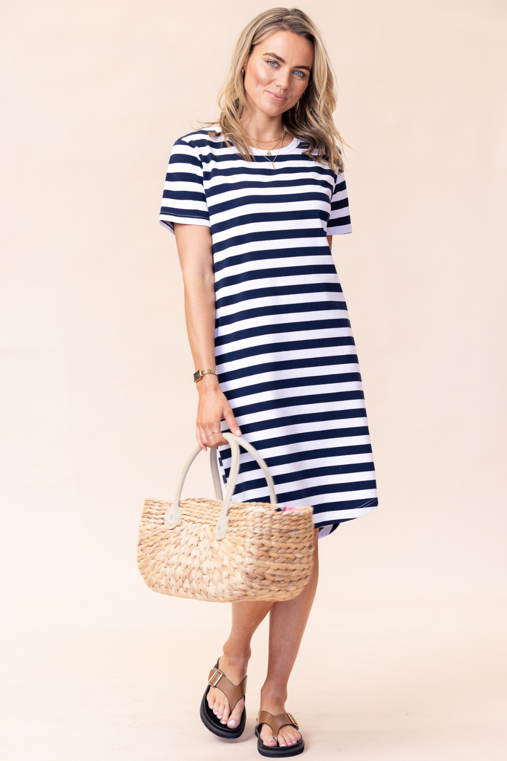 Vacay Dress - Navy/White