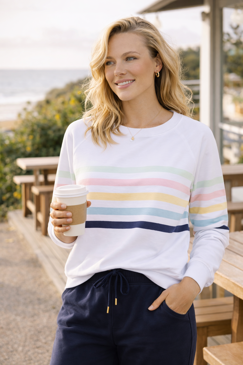 Forever oversized Sweater - Pastal Stripes