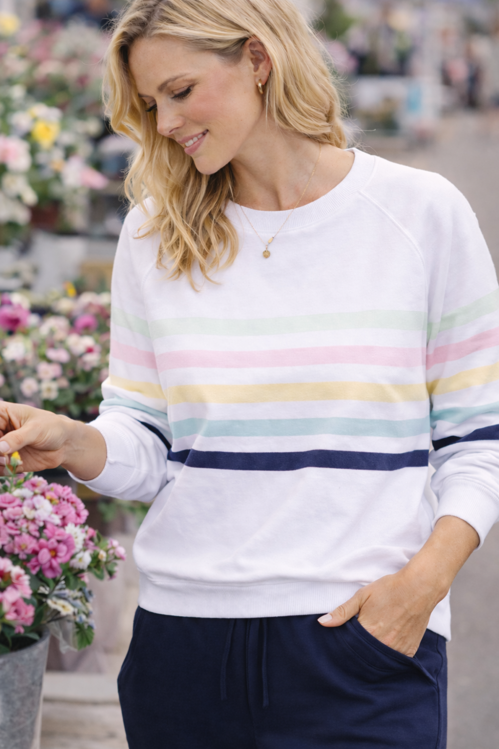 Forever oversized Sweater - Pastal Stripes