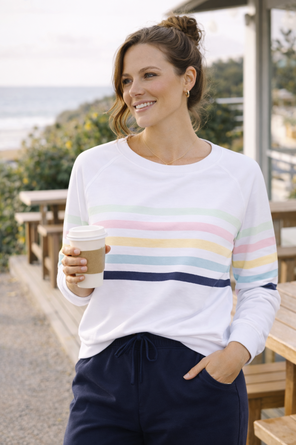 Forever oversized Sweater - Pastal Stripes