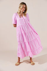 Caprice Dress - Pink Gingham