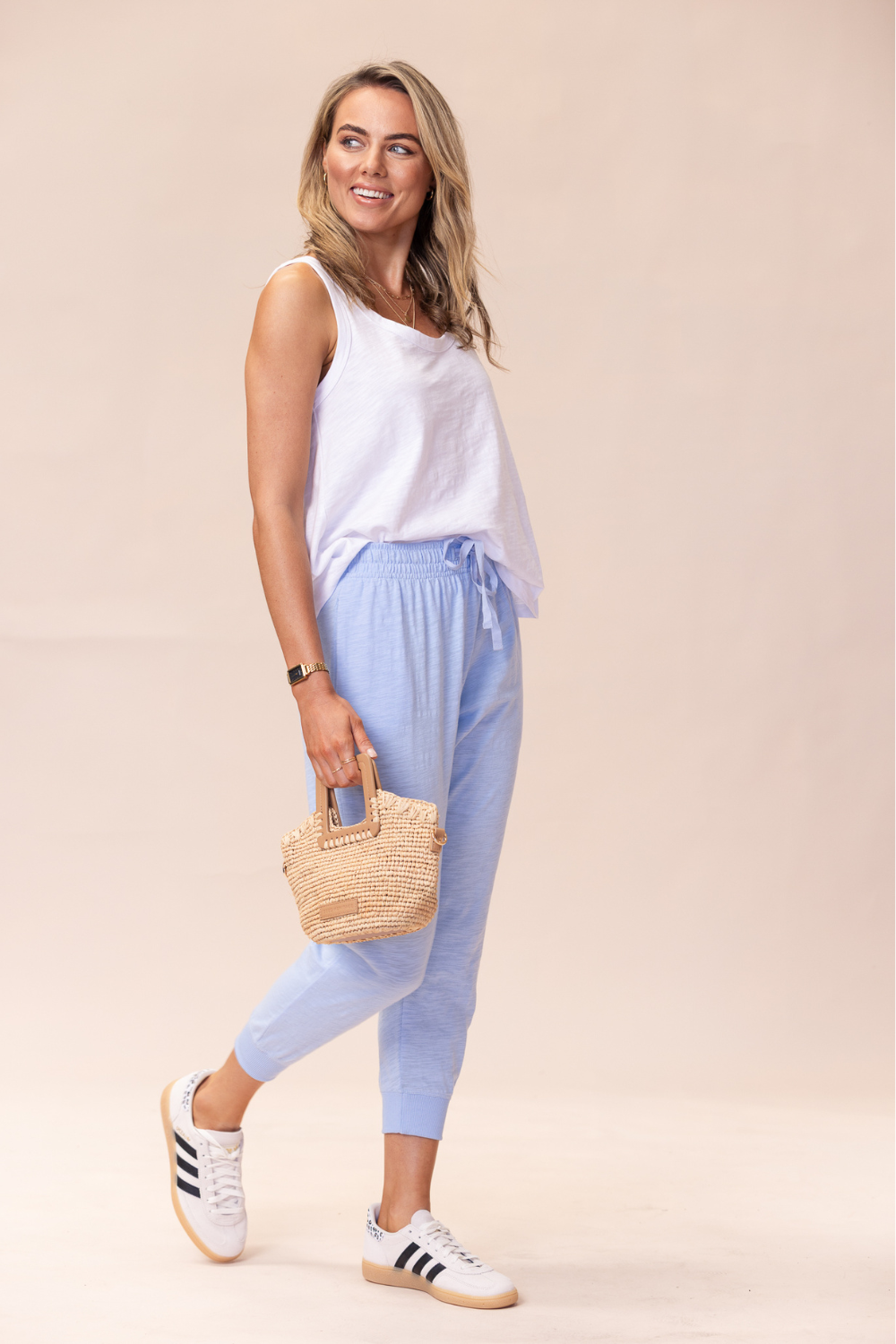 Portsea Pants 7/8  - Soft Blue