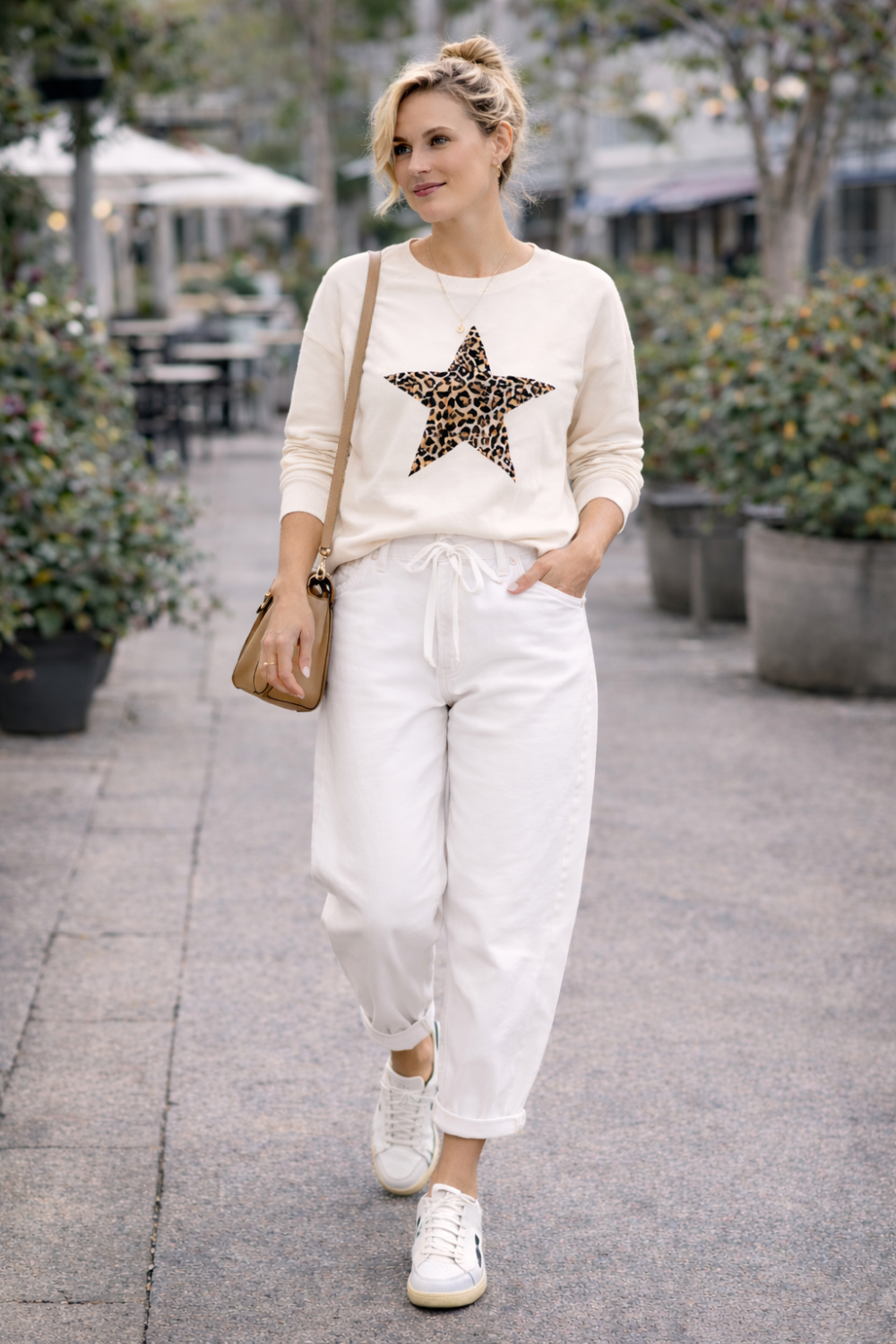 FREEDOM SWEATER - ECRU - LEOPARD STAR