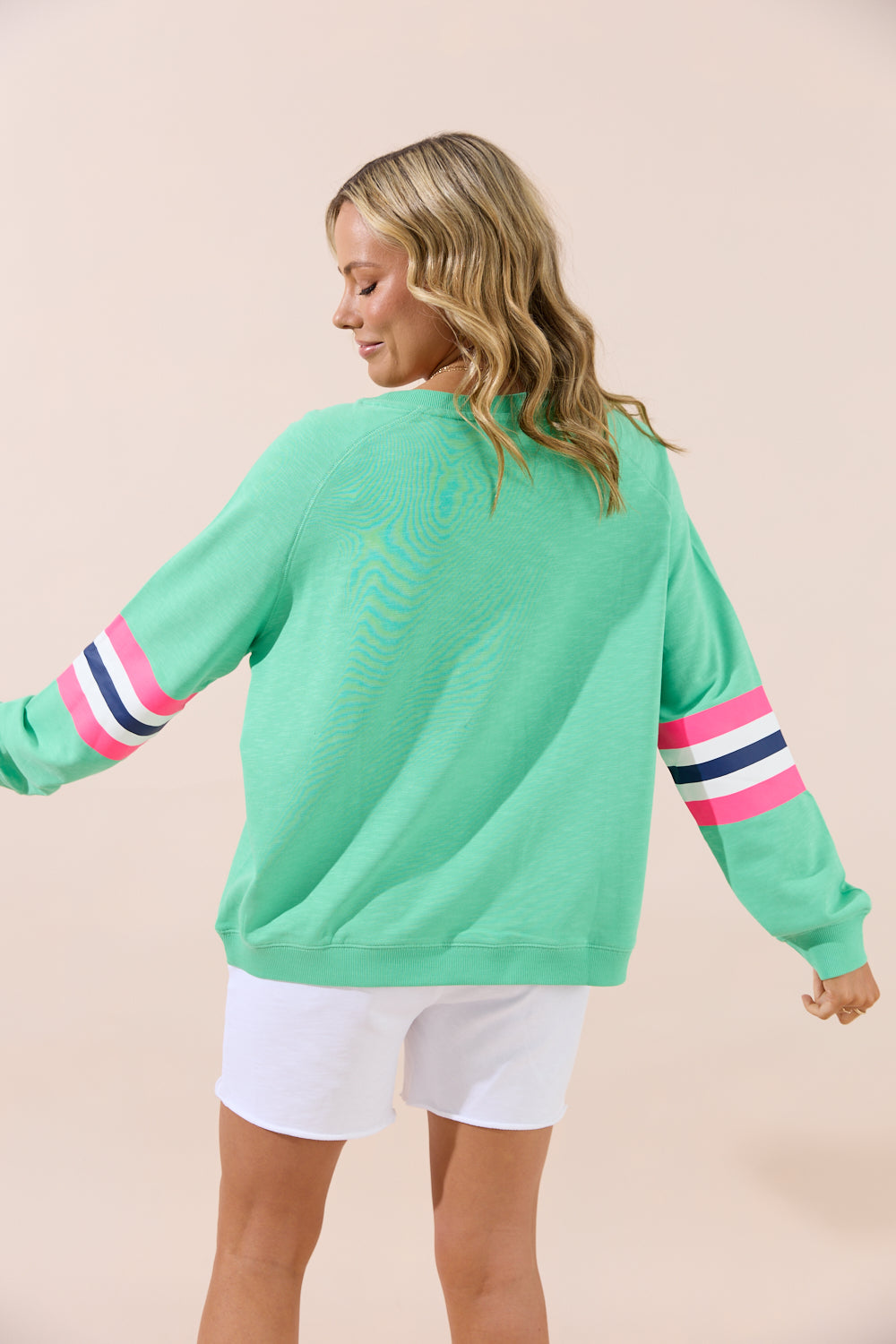 Holiday Oversized Sweater - Green/Pink Star