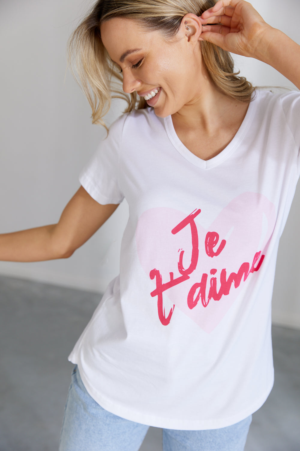Je T'aime T-Shirt 100% BCI Cotton - White